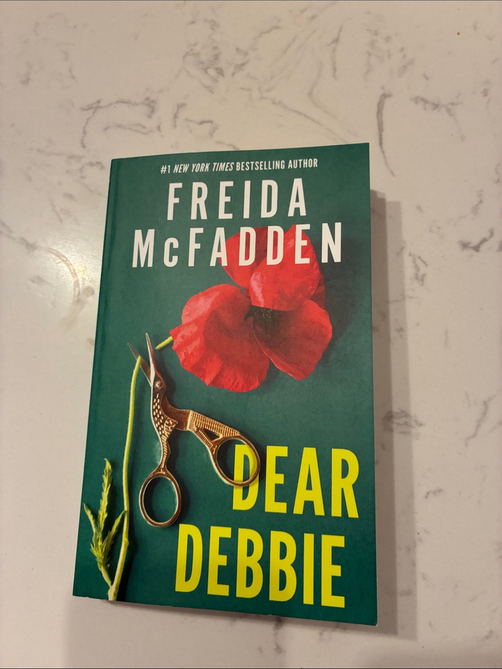 Freida McFadden "Dear Debbie" Paperback - Green Cover with Red Flower